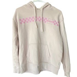 VANS Women’s Cream Off White & Pink Women’s S Skate Hoodie Off The Wall